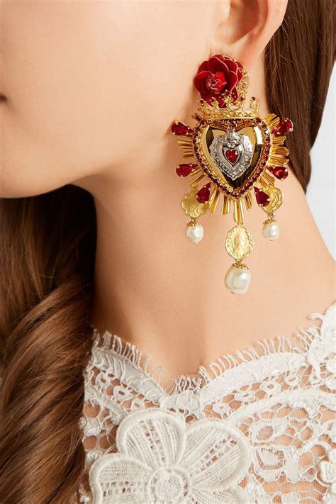 dolce gabbana cherub earrings|dolce and gabbana heart earrings.